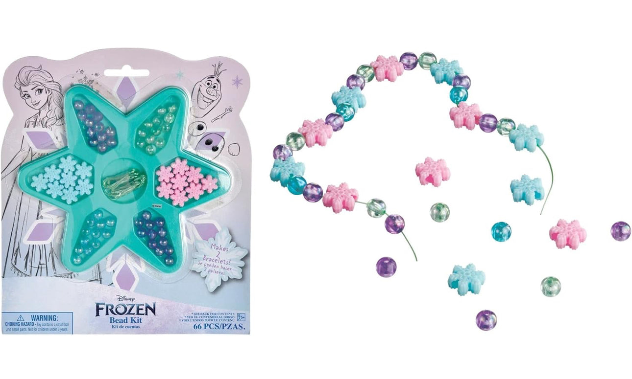 Disney Frozen Enchanting Jewelry Bead Kit | Includes 64 Multicolor Beads & 2 Elastic Strings