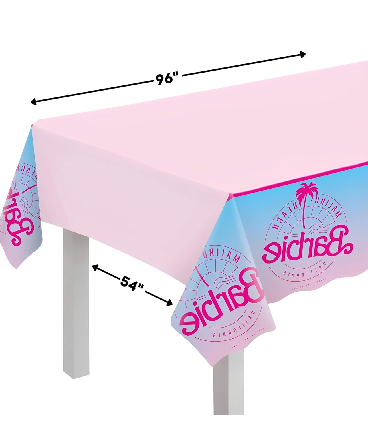 Vibrant Multicolor Plastic Malibu Barbie Table Cover - 54" x 96" (1 Pc.)