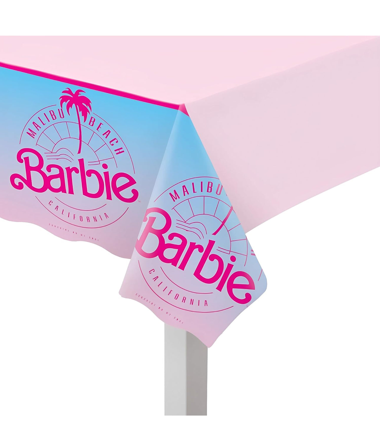 Vibrant Multicolor Plastic Malibu Barbie Table Cover - 54" x 96" (1 Pc.)