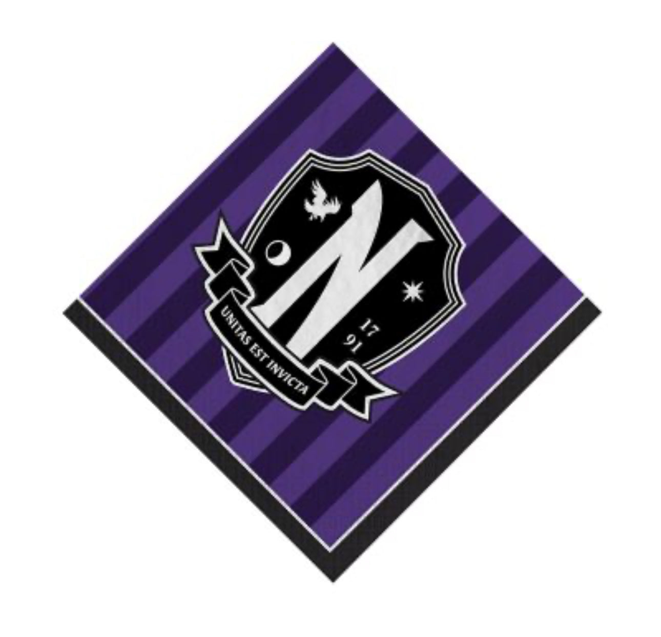 6 1/2" Wednesday Addams™ Nevermore Academy Crest Party Luncheon Napkins - 16 Ct.