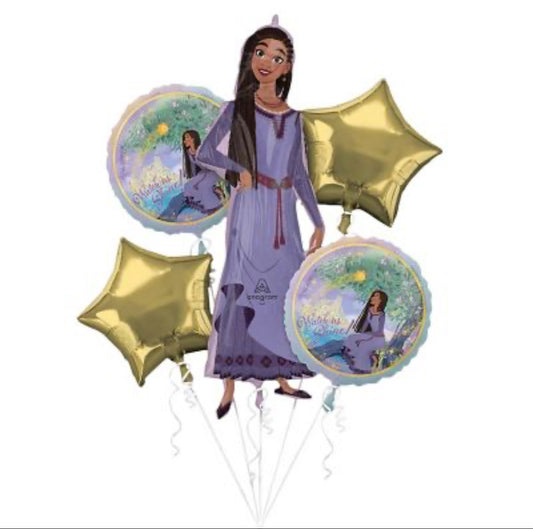 Disney’s Wish 18" - 36" Mylar Balloon Bouquet - 5 Pc.