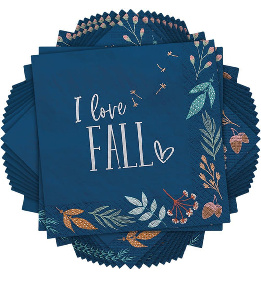 I love fall napkins 6.5" x 6.5"